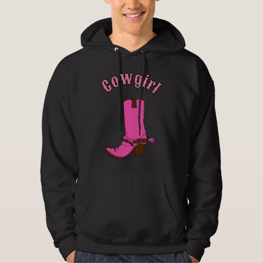 Cute pink cowgirl boot hoodie (Voorkant)