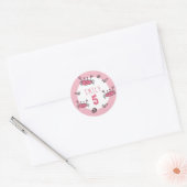 Cute Pink Crab Zee Animals Girl Birthday Ronde Sticker (Envelop)