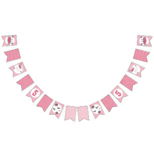 Cute Pink Crab Zee Animals Girl Birthday Vlaggetjes
