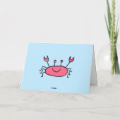 Cute Pink Crab Zee Animals Girl Happy Birthday Kaart (Achterkant)