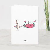 Cute Pink Crab Zee Animals Girl Happy Birthday Kaart (Achterkant)