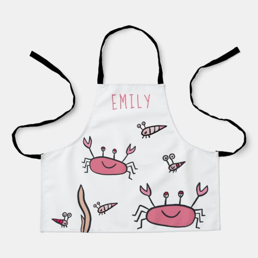 Cute Pink Crab Zee Animals Girl Name Schort (Voorkant)