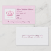 Cute Pink Crown Afsprakenkaartje (Voorkant / Achterkant)