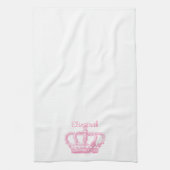 Cute Pink Crown Jouw tekst Theedoek (Verticaal)
