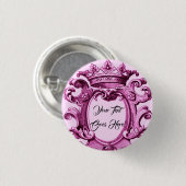 Cute Pink  Crown Lijst Gepersonaliseerd Ronde Button 3,2 Cm (Voorkant /achterkant)