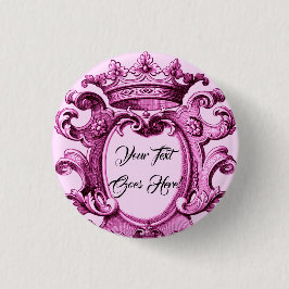 Cute Pink  Crown Lijst Gepersonaliseerd Ronde Button 3,2 Cm