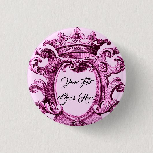 Cute Pink  Crown Lijst Gepersonaliseerd Ronde Button 3,2 Cm (Voorkant)