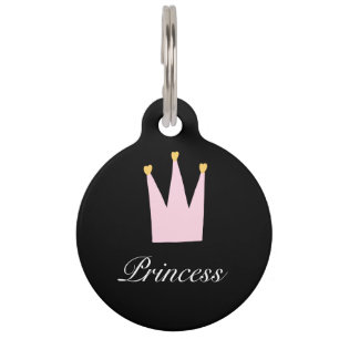 Cute Pink Crown Princess Huisdierpenning