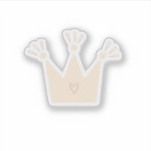 Cute Pink Crown Queen Sticker (Voorkant)
