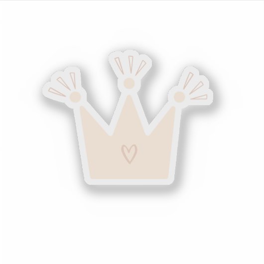 Cute Pink Crown Queen Sticker (Voorkant)