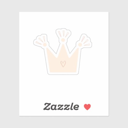 Cute Pink Crown Queen Sticker (Vel)