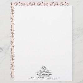 Cute Pink Cupcake bakkerij Briefhoofd