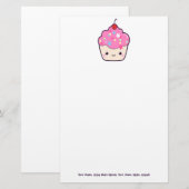 Cute Pink Cupcake Briefpapier (Voorkant / Achterkant)