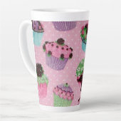 Cute Pink Cupcake Latte Mok (Linkerhoek)
