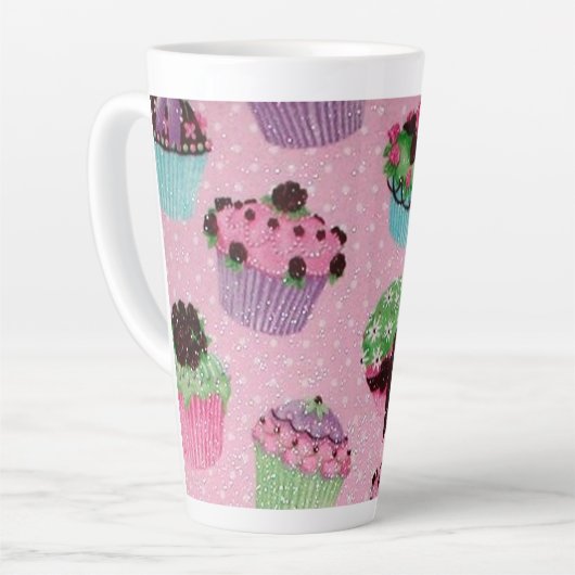 Cute Pink Cupcake Latte Mok (Linkerhoek)