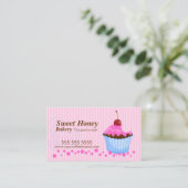 Cute Pink Cupcake met Cherry Visitekaartje (Staand voorkant)