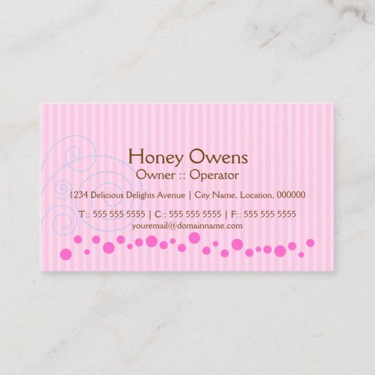 Cute Pink Cupcake met Cherry Visitekaartje (Achterkant)