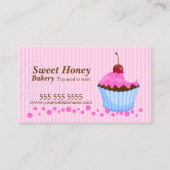 Cute Pink Cupcake met Cherry Visitekaartje (Voorkant)