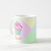 Cute Pink Cupcake Pastel Colors Personalised Koffiemok (Voorkant links)