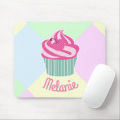 Cute Pink Cupcake Pastel Colors Personalised Muismat (Met muis)