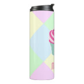 Cute Pink Cupcake Pastel Colors Personalised  Thermosbeker (Gedraaid links)