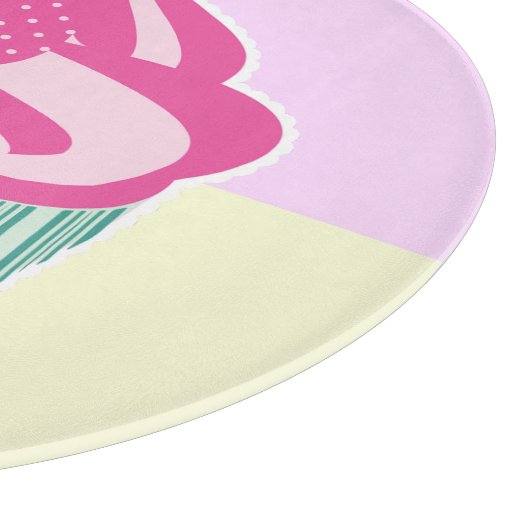 Cute Pink Cupcake Pastel Colors Snijplank (Hoek)