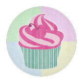 Cute Pink Cupcake Pastel Colors Snijplank (Voorkant)