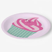 Cute Pink Cupcake Pastel Pink Papieren Bordje (Gekanteld)
