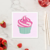 Cute Pink Cupcake Pastel Pink Servet (Insitu)