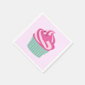 Cute Pink Cupcake Pastel Pink Servet (Hoek)