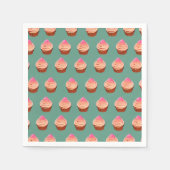 Cute Pink Cupcake Patroon Servet (Voorkant)