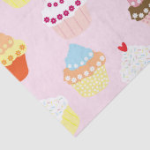 Cute Pink Cupcake Pattern Birthday Tissuepapier (Detail)