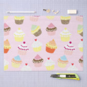 Cute Pink Cupcake Pattern Birthday Tissuepapier (Craft)
