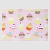 Cute Pink Cupcake Pattern Birthday Tissuepapier (Voorkant)