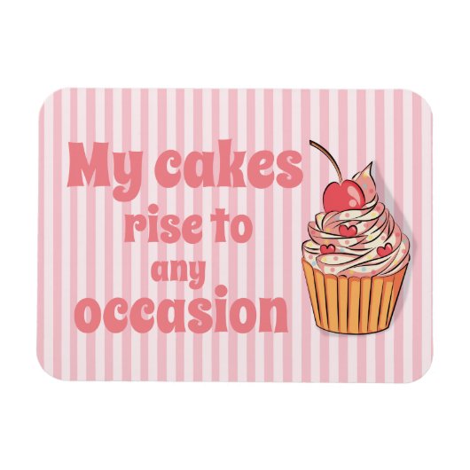 Cute Pink Cupcake Rise to Occasion Magneet (Horizontaal)