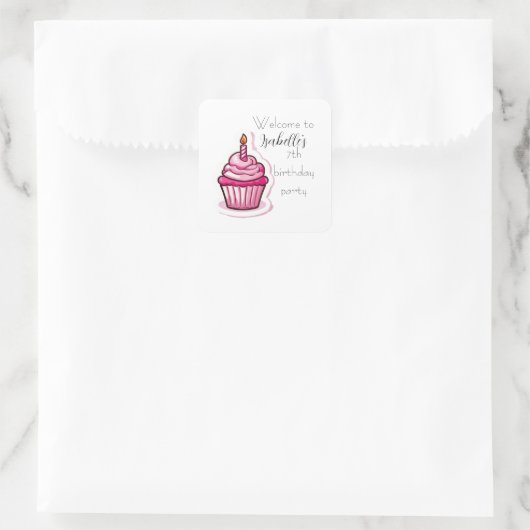 Cute Pink Cupcake Sticker (Tas)