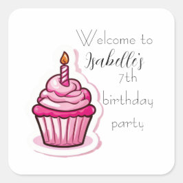 Cute Pink Cupcake Sticker