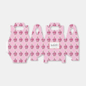 Cute Pink Cupcake Theme Birthday Girl Favor Box Bedankdoosjes (Uitgevouwen)