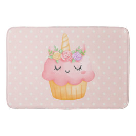 Cute Pink Cupcake Unicorn met Roos Badmat