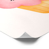 Cute Pink Cupcake Unicorn met Roos Poster (Hoek)