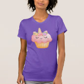 Cute Pink Cupcake Unicorn met Roos T-shirt (Voorkant)