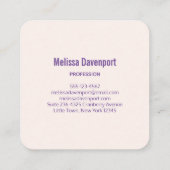 Cute Pink Cupcake Unicorn met Roos Vierkante Visitekaartje (Achterkant)