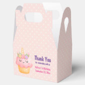 Cute Pink Cupcake Unicorn met Rozen Birthday Bedankdoosjes (Geopend)