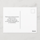 Cute Pink Cupcake Unicorn met Rozen Dank u Briefkaart (Achterkant)