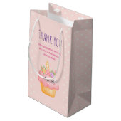 Cute Pink Cupcake Unicorn met Rozen Dank u Klein Cadeauzakje (Achterkant Gekanteld)