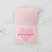 Cute Pink Cupcake Valentine's Day Card Kaart (Binnen)