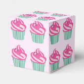 Cute Pink Cupcakes Pattern Pastel Pink Bedankdoosjes (Achterkant)
