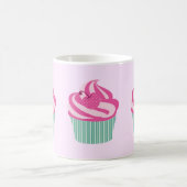 Cute Pink Cupcakes Pattern Pastel Pink Koffiemok (Center)