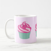 Cute Pink Cupcakes Pattern Pastel Pink Koffiemok (Links)