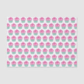 Cute Pink Cupcakes Pattern Pastel Pink Tissuepapier (Voorkant)
